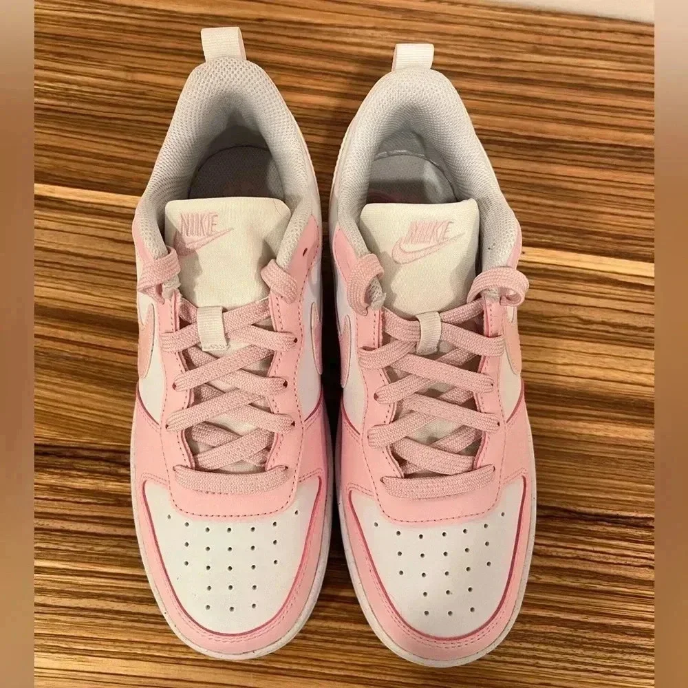 NIKE | Court Low Borough Recraft | Pink White | Boys Youth 6/ Womens 7.5
